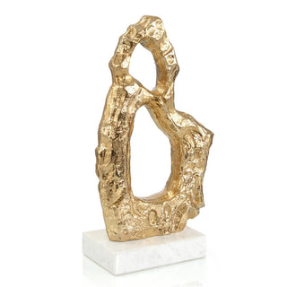 Textural Gold and White Marble Sculpture I JRA-14126