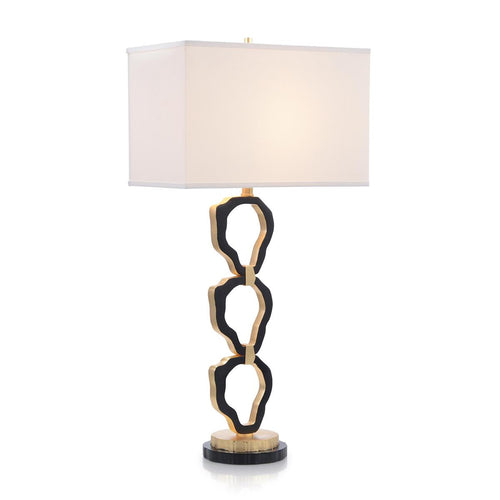 Organic Rings Black and Gold-Leaf Table Lamp JRL-10457