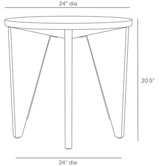 Round Talbot End Table in Ebony Wood Finish - Six Conical Legs -Finish Varies - Contract Suitable