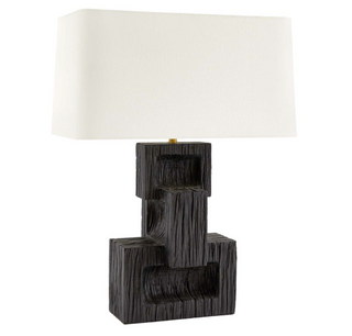 Rendor Lamp - Ebony Resin Table Lamp with Sculptural Chain-Link Design