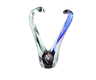 Swirls of Color Glass Sculpture I – Handblown Art Glass with Vibrant Abstract Design