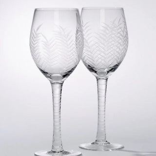 TH31044-Tommy Bahama Etched Palm White Wine Glasses