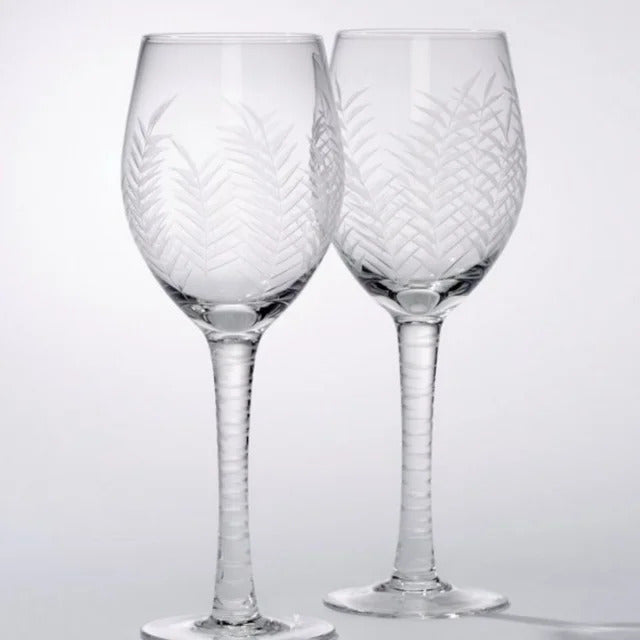 Etched Palm Martini Glasses - Set of 2