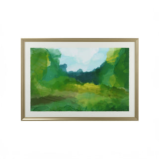 Horse Farm – Giclee Print on Fine Art Paper in Gold Wood Frame, 40" x 57