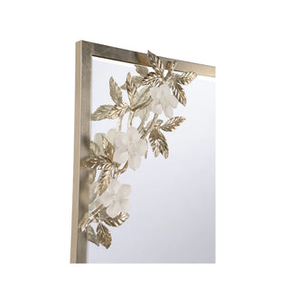 Clematis Mirror - Silver with Porcelain Detail