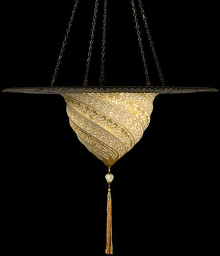 Samarkanda gold glass lamp with metal ring