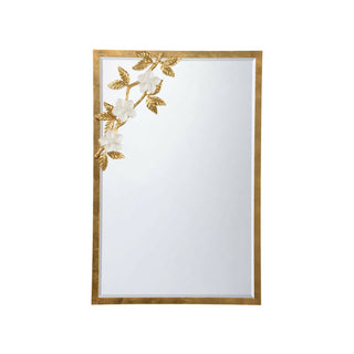 Clematis Mirror - Gold with Porcelain Detail