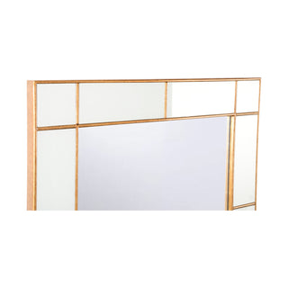 Herman Hesse Mirror - Elegant Antiqued Wooden Frame with Creamy White Reversed Painted Glass