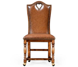 Jonathan Charles High Back Chair Playing Card Heart - Leather