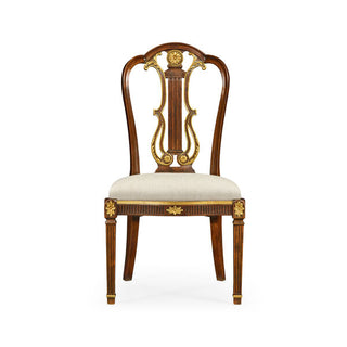 Jonathan Charles NEO-CLASSIC GILDED LYRE BACK SIDECHAIR ( 492836-SC-MAH-F200 )