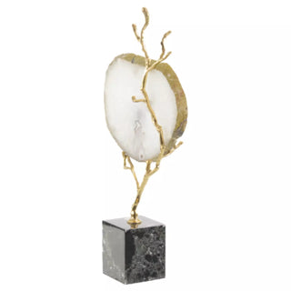 John Richard White Agate Held in Brass Branch