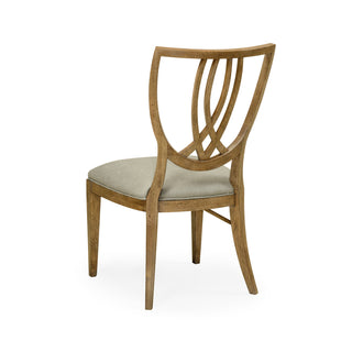 Shield Back Side Chair - Oak Finish, COM Upholstery