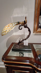 MAITLAND SMITH FINISHED CAST BRASS PEACOCK DESK LAMP-8189-17