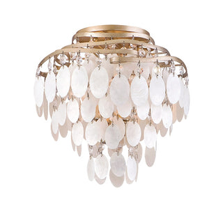 Dolce 3 Light 12" Wide Semi Flush Ceiling Fixture with Capiz Shell Model:109-33 from the Dolce Collection
