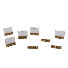 Load image into Gallery viewer, SET OF EIGHT SOFT FINISH CAST BRASS PLACE CARD HOLDERS