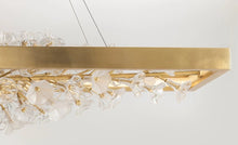 Load image into Gallery viewer, Jasmine 60&quot; Wide LED Suspension Linear Chandelier with Flower Motif Centerpiece