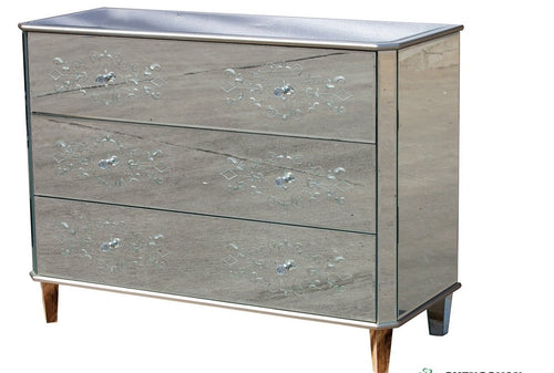 3-Drawer  Mirrored Console