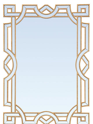 Extravaganza Mirror - Geometric Gold-Molded Elegance with Hand-Cut Panes