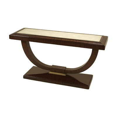 NATURAL FINISHED CONTEMPORARY ROSEWOOD CONSOLE TABLE