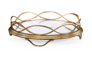 Églomisé & bronze circular tray 494249