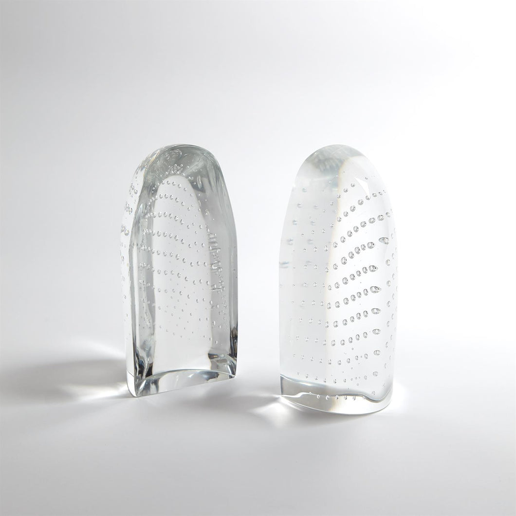Iceberg bookends-dewdrop clear