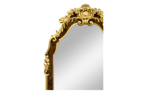 Standing mirror with gilt carved detailling