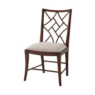 A DELICATE TRELLIS SIDE CHAIR
