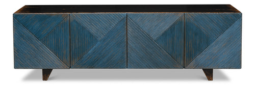 Low Wall Console For Tv, Blue
