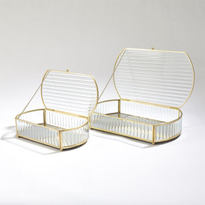 REEDED GLASS OVAL BOX