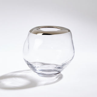 ORGANIC FORMED VASE-PLATINUM RIM