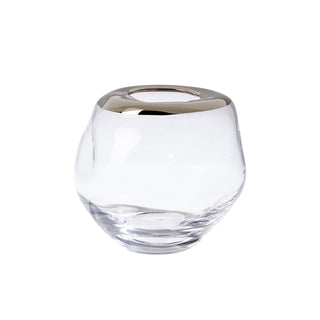 ORGANIC FORMED VASE-PLATINUM RIM