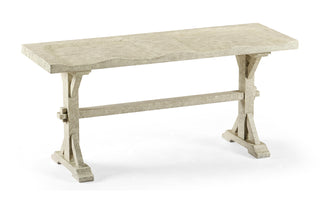 Narrow Whitewash Driftwood Topped Bench 491088-DTW