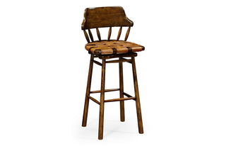 Country Style Leather Bar Stools 493095-BS-WAL-L002