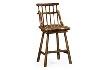 Load image into Gallery viewer, Rustic Style Dark Oak Side Chair Bar Stool 493448-SC-TDO