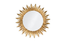 Load image into Gallery viewer, Large Gilded Sunburst Mirror