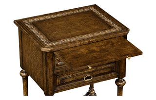Versailles Tudorbethan Dark Oak Side Table with Slide 494470-TDO