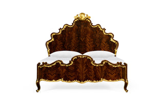 Jonathan Charles High Lustre Mahogany & Gilded US King Bed