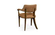 Load image into Gallery viewer, Walnut Library Arm Chair, Upholstered in Light Brown Leather