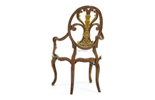 Load image into Gallery viewer, Sheraton Style Burl Walnut Oval Back Arm Chair