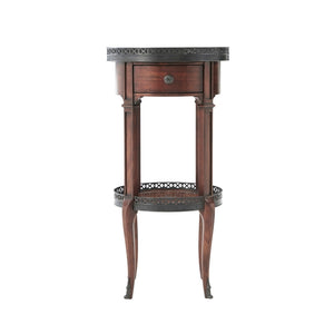 Walnut Circle Accent Table