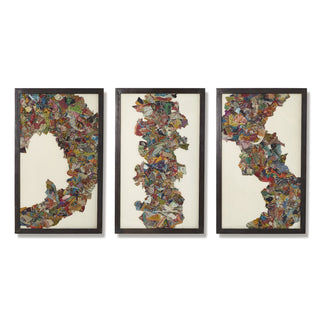 KANTHA "S" ABSTRACT DESIGN W/METAL FRAMEE