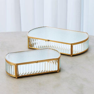 REEDED GLASS OVAL BOX