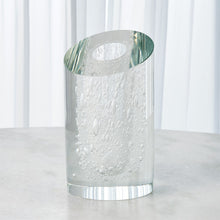 Load image into Gallery viewer, SLANT VASE-CLEAR W/BUBBLES
