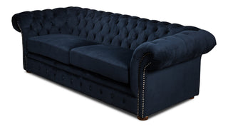 Classic Lounge Tufted Sofa, Blue Velvet [53034]