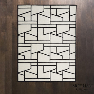 ZIG ZAG RUG-IVORY/BLACKL