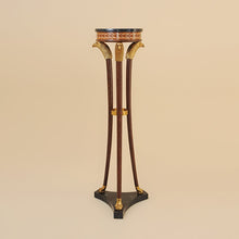 Load image into Gallery viewer, Maitland Smith  PAINTED PEDESTAL W/BLACK WAXSTONE TOP