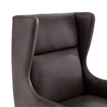 Load image into Gallery viewer, OPHELIA LOUNGE CHAIR GRAPHITE LEATHER DARK WALNUT  8107