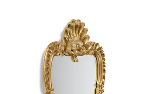 Tall Gilded Mirror with Scallop Shell
