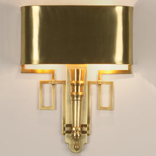 TORCH SCONCE W/SHADE-ANTIQUE BRASS