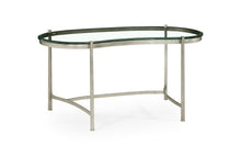 Load image into Gallery viewer, Silver Kidney Desk with Glass Top Silver Kidney Desk with Glass Top 494214-S